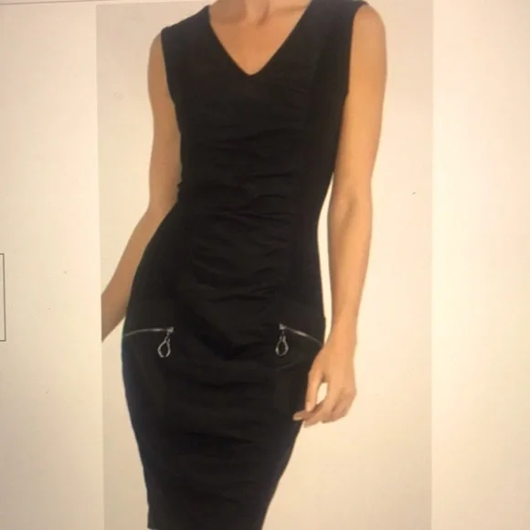 Joseph Ribkoff | Dresses | Joseph Ribkoff Size 4 Nwt Black Dress With  Ruched Front | Poshmark